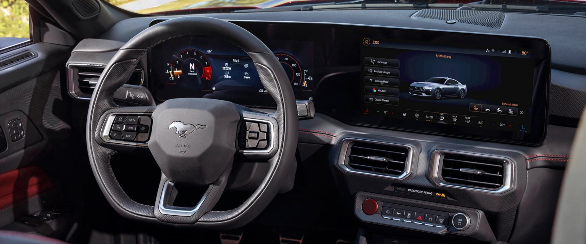 Interior of new 2026 Ford Mustang for sale near Caldwell, OH