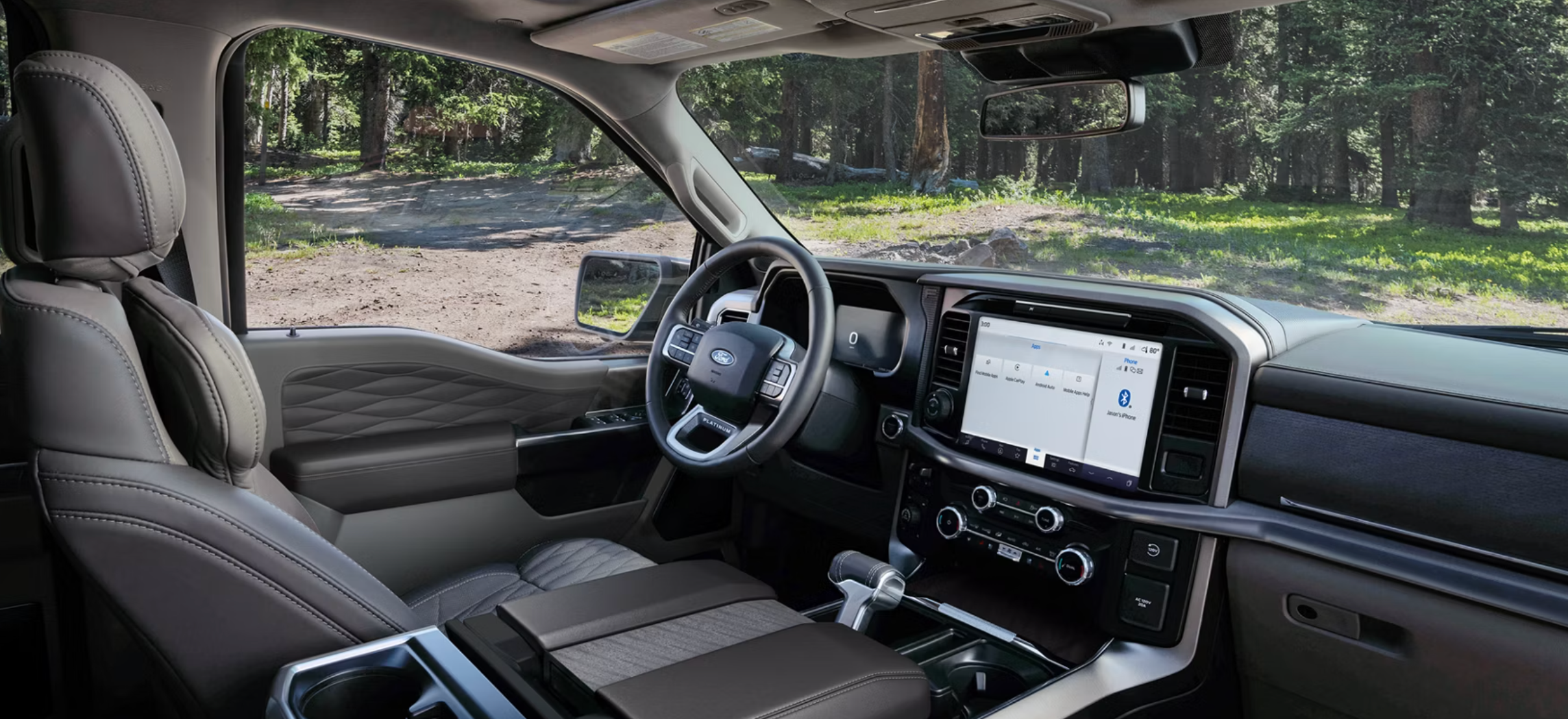 Interior of new Ford F-150 near Caldwell, OH